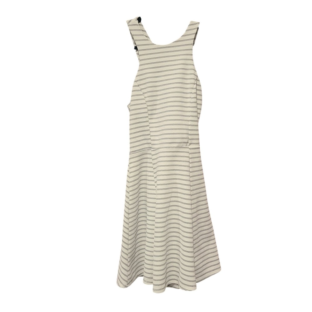 Altar'd State Striped Fit and Flare Dress White Black Crisscross Back‎ Medium